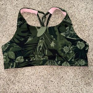 Old Navy Green and Pink Floral Sports Bra